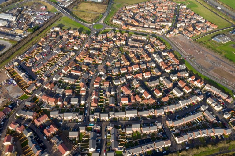 New-build housing development in the UK